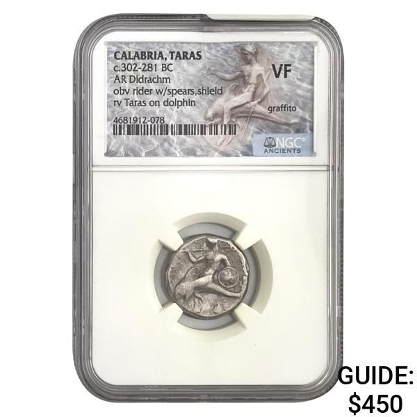 Calabria Taras, c.302-281 BC Silver Didrachm