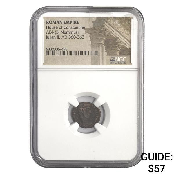 Roman Julian II, AD 360-363 AE4 BI Nummus