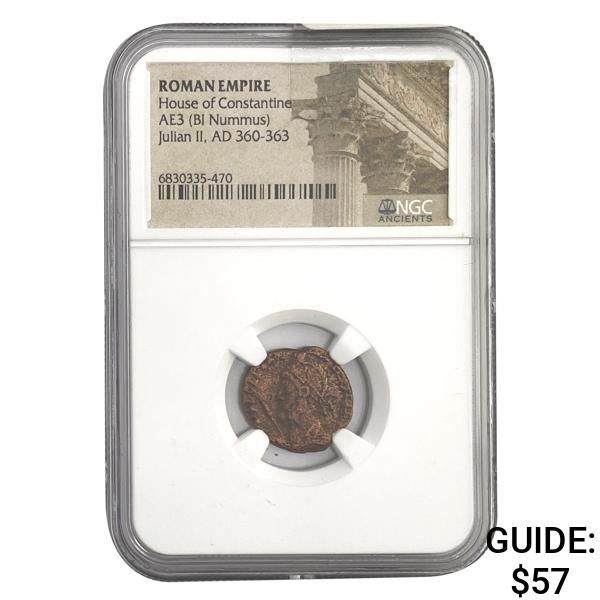 Roman Julian II, AD 360-363 AE3 BI Nummus