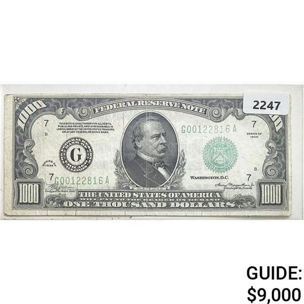 1934 $1000 Federal Reserve Note - Bank of Chicago