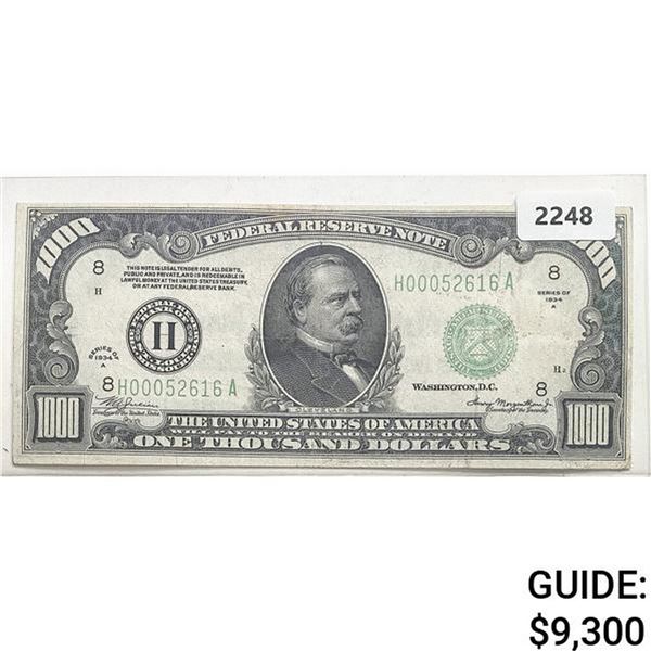 1934A $1000 Federal Reserve Note-Bank of St. Louis