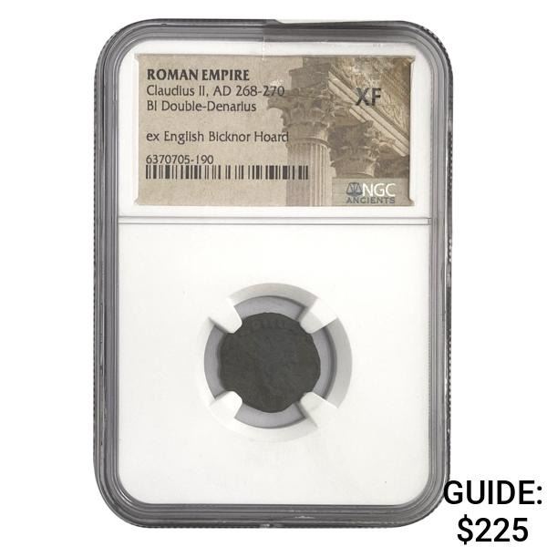 Roman Claudius II, AD 268-270 BI DBL Denarius