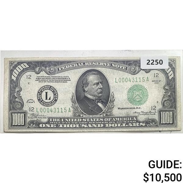 1934 $1000 Federal Reserve Note - San Francisco