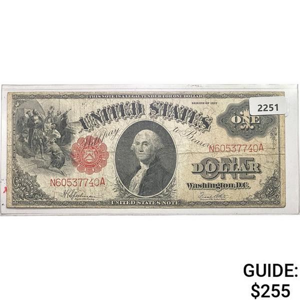 1917 $1 Large Size Legal Tender Note - Red Seal