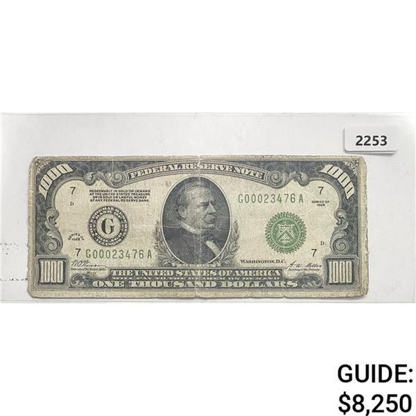 1928 $1000 Federal Reserve Note - Bank of Chicago