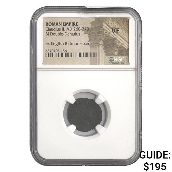 Roman Claudius II, AD 268-270 BI DBL Denarius