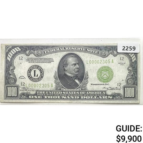 1934 $1000 Federal Reserve Note - San Francisco