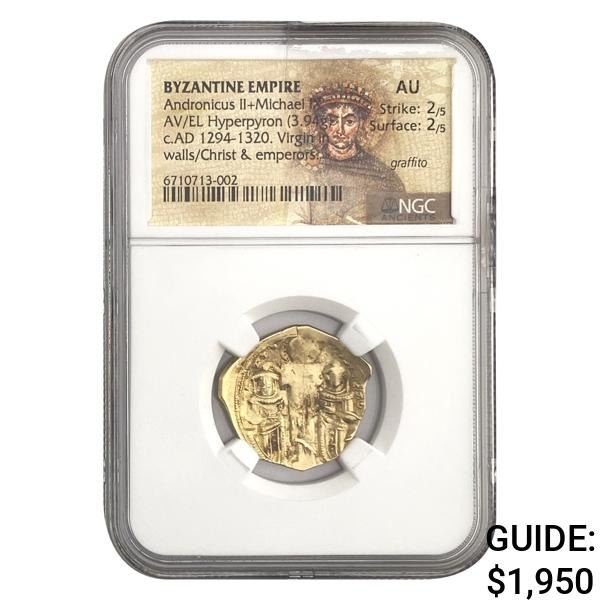 Byzantine Andr. II/Michael IX AD 1294-1320 Gold Hype.