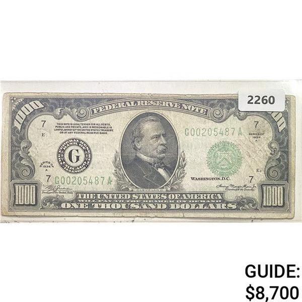 1934A $1000 Federal Reserve Note - Bank of Chicago