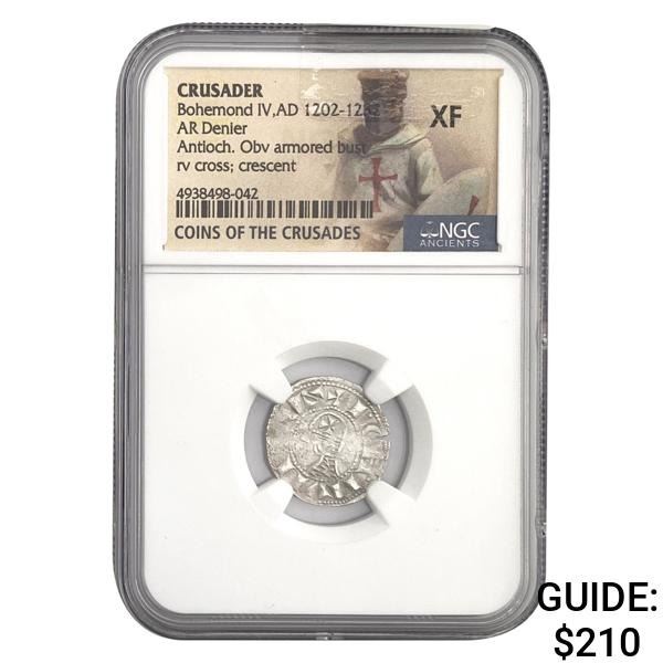 Crusader Bohemond IV, AD 1202-1232 Silver Denier