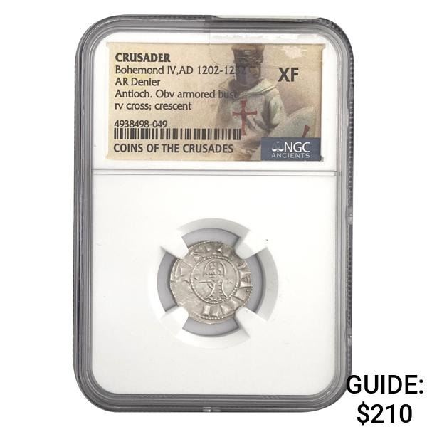 Crusader Bohemond IV, AD 1202-1232 Silver Denier