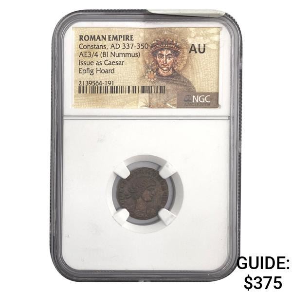 Roman Constans, AD 337-350 AE3/4 BI Nummus