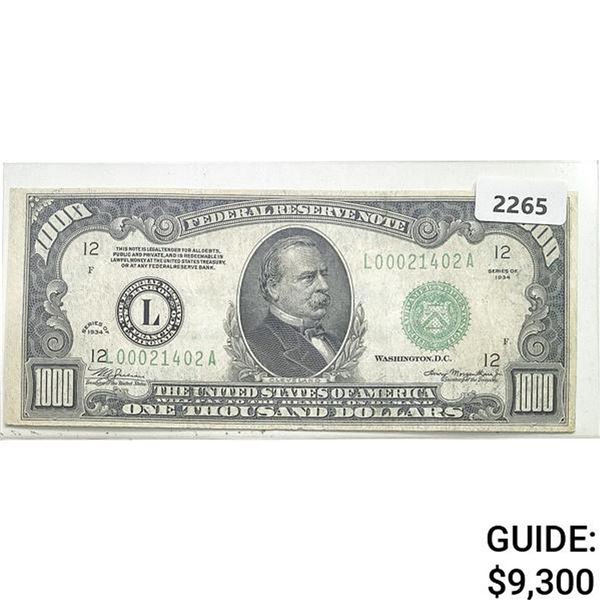 1934 $1000 Federal Reserve Note - San Francisco