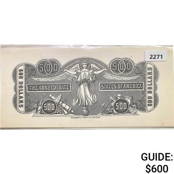 Rare CSA $500 Chemicograph-S. Straker & Sons London