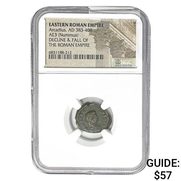 East Roman Arcadius, AD 383-408 AE3 Nummus