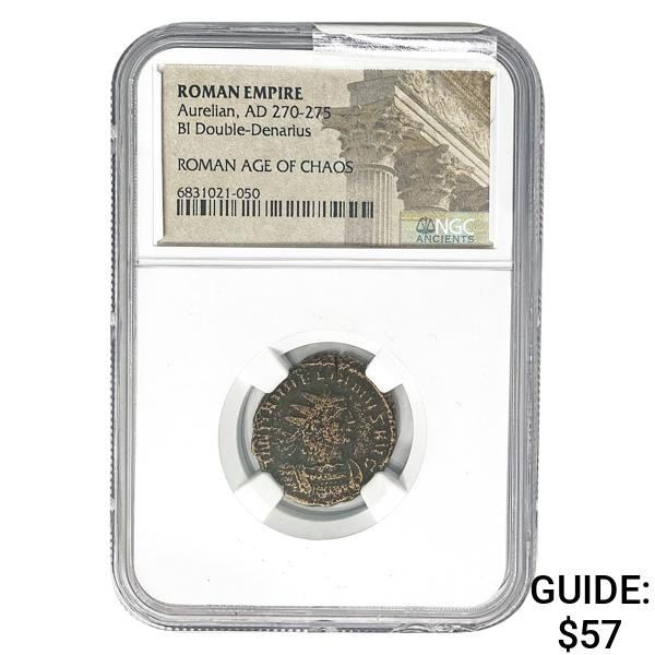 Roman Aurelian, AD 270-275 BI DBL Denarius