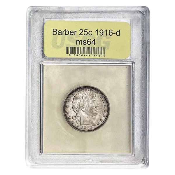 1916-D Barber Quarter USCG MS64