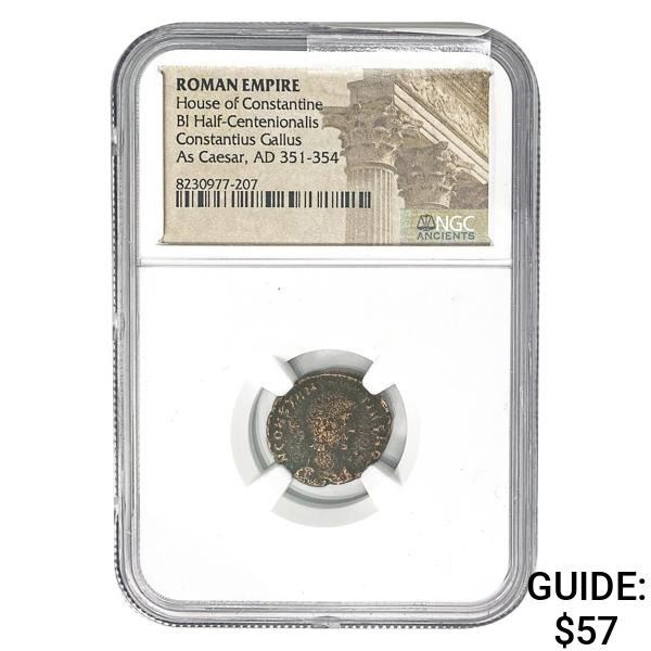 Roman Constantius Gallus, AD 351-354 BI 1/2 Centen.