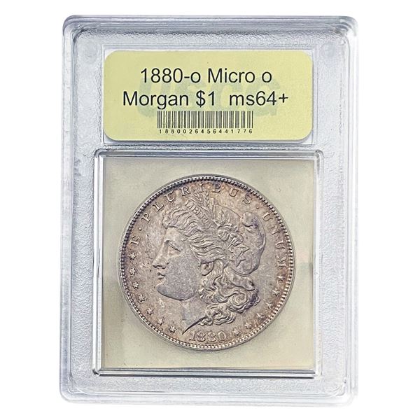 1880-O Micro O Morgan Silver Dollar USCG MS64+