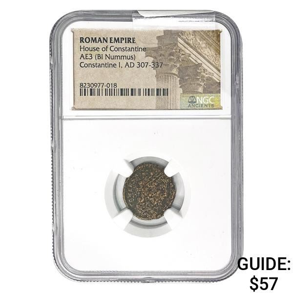 Roman Constantine II, AD 337-340 AE3 BI Nummus