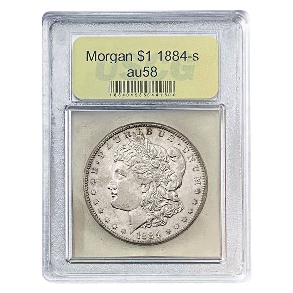1884-S Morgan Silver Dollar USCG AU58
