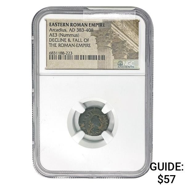 East Roman Arcadius, AD 383-408 AE3 Nummus