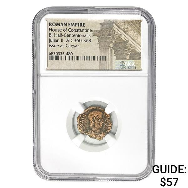 Roman Julian II, AD 360-363 AE3 BI 1/2 Centen.