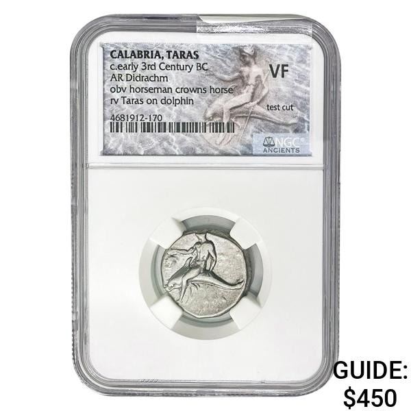 Calabria Taras, 3rd Century BC Silver Didrachm