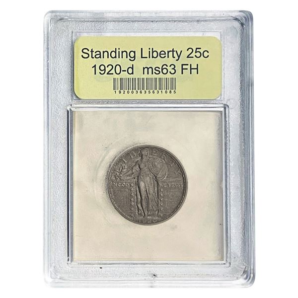 1920-D Standing Liberty Quarter USCG MS63 FH