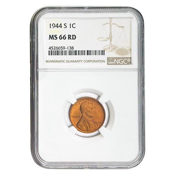 1944-S Wheat Cent NGC MS66 RD