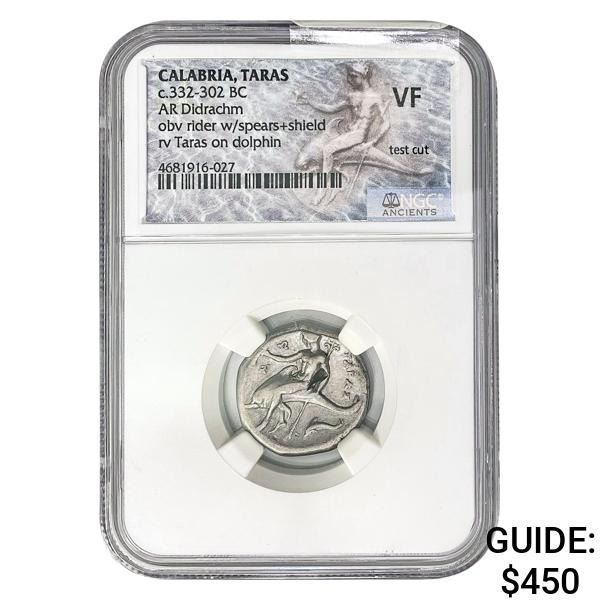 Calabria Taras, c.332-302 BC Silver Didrachm