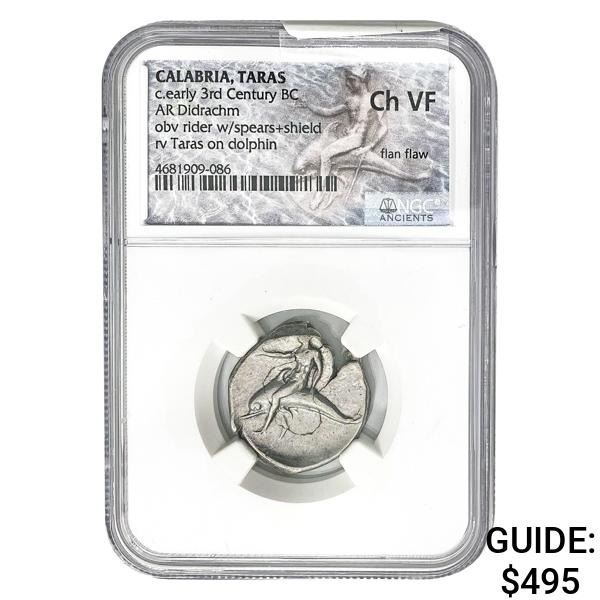 Calabria Taras, 3rd Century BC Silver Didrachm