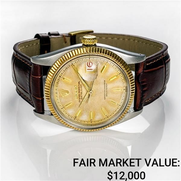 Vintage Rolex Datejust SS & 14k yg Oyster/Roulette - Reference #6605