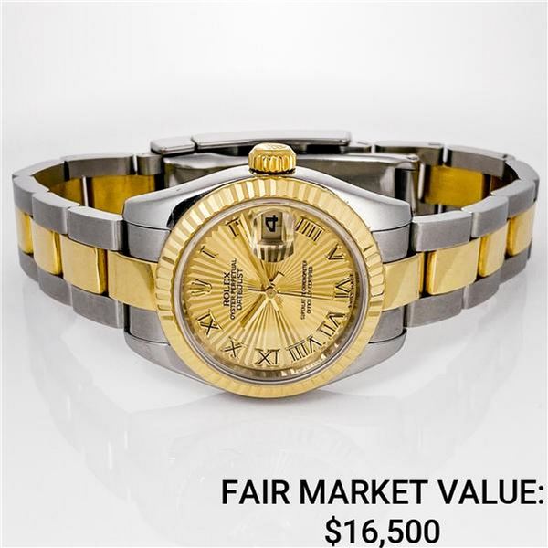 Rolex Datejust SS & 18k yg Radial/Champagne - Reference #179713