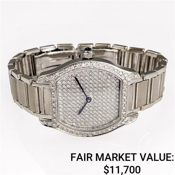 Sonia B. Galerie de Bigoux 14k wg w/ Diamond Dial