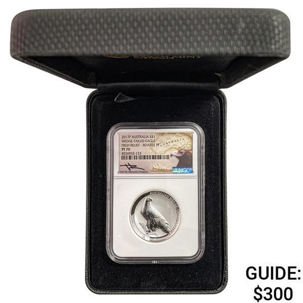 2017 Australia Silver $1 w/ box NGC PF70