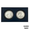Image 1 : 2012 Silver Eagle 2 coin set w/ box