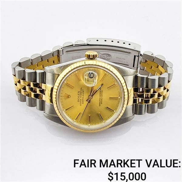 Rolex Datejust SS & 18k Gold w/ Champagne Dial - Reference #16233