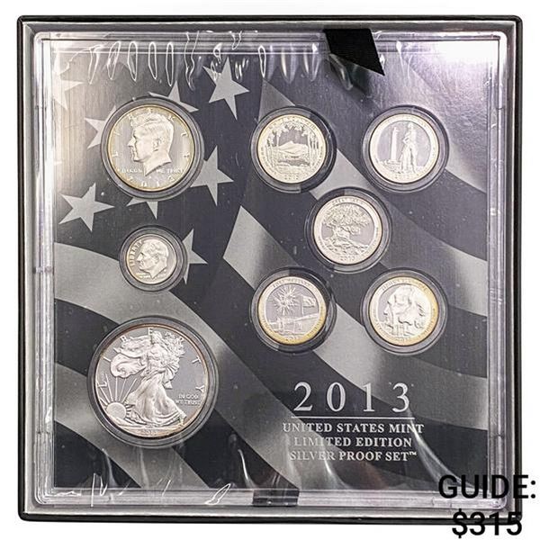 2013 U.S. Silver Proof Set 8 varied coins