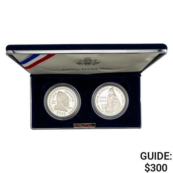 2000 Leif Ericson Silver 2 Coin Set