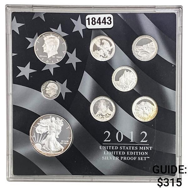 2012 U.S. Silver Proof Set 8 Varied Coins
