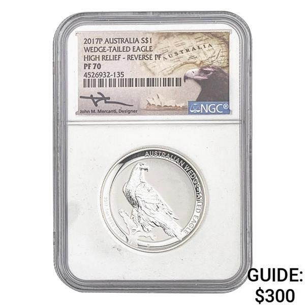 2017 Australia Silver $1 w/ box NGC PF70
