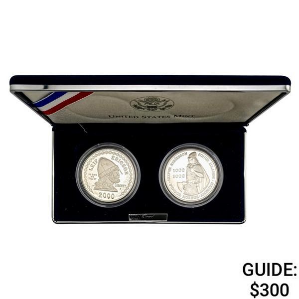 2000 Leif Ericson 2 Coin Set