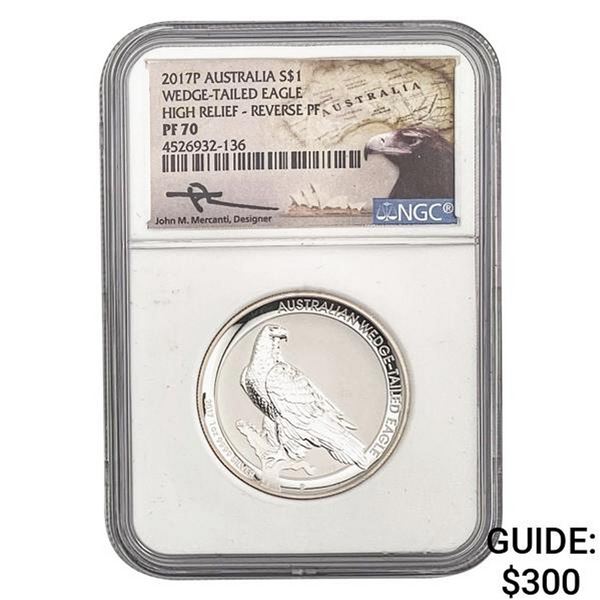 2017 Australia Silver $1 w/ box NGC PF70