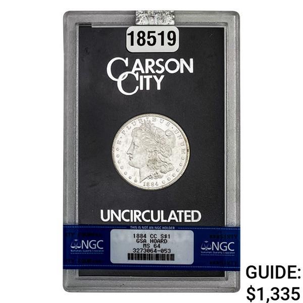 1884-CC Morgan Silver Dollar GSA MS64