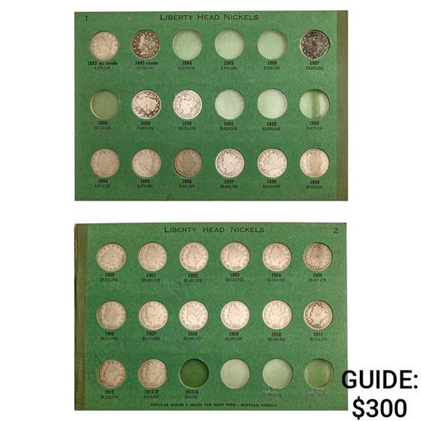 1883-1912 [25] Liberty Head Nickels w/ Album