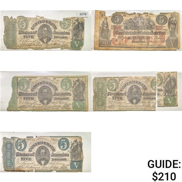[5]1861 $5 Confederate States of America Notes