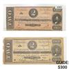Image 1 : [2]1864 $2 Confederate States of America Notes