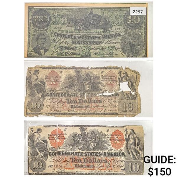 [3]1861 $10 Confederate States of America Notes