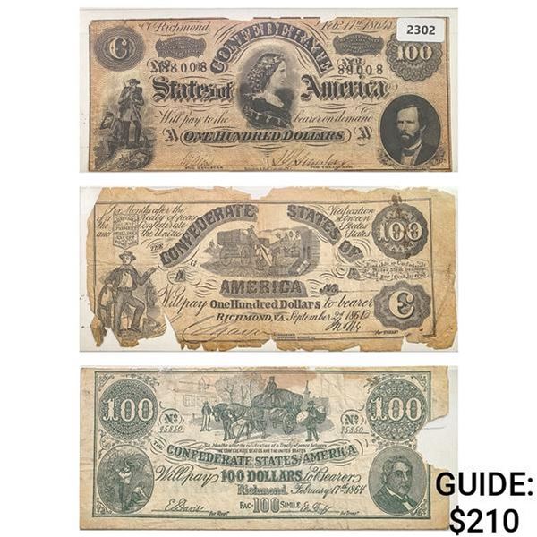 [3]1861-1864 $100 Confederate States of America Notes